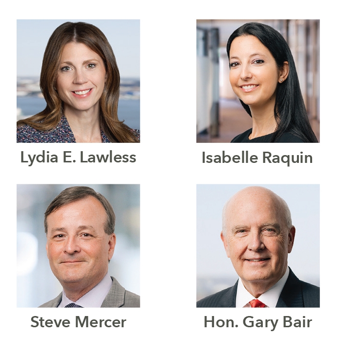 Thumbnail image featuring four headshots of new attorneys joining Kramon & Graham