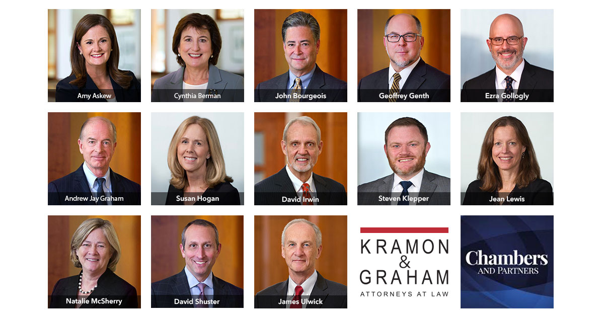 Kramon & Graham rankings increase in 2021 Chambers USA legal guide
